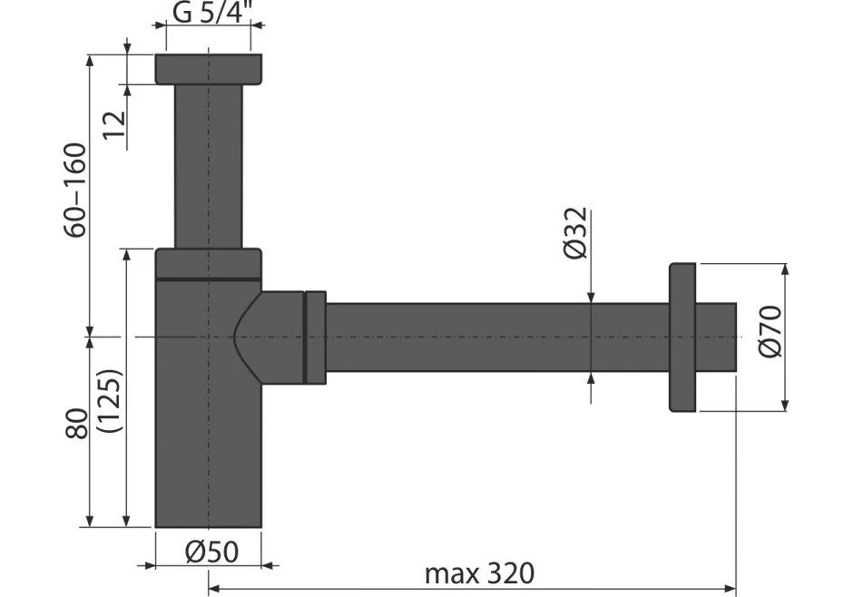 Приобрести сифон для умывальника alcaplast a400black