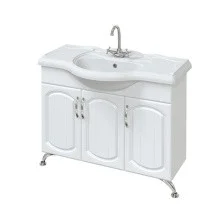 Mirsant Тумба напольная Мия 105 см с раковиной America -105, белая УТ000033245