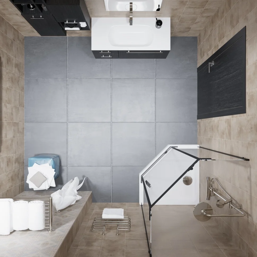 Приобрести triton душевое ограждение дека а 90x90 см, черное щ0000059782