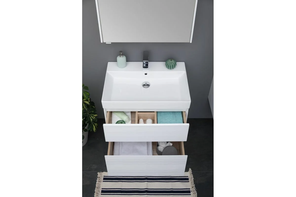 Приобрести aquanet тумба с раковиной бруклин 60 см, белая