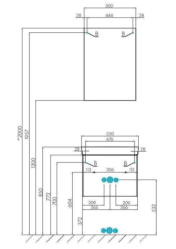 Приобрести зеркало-шкаф акватон асти 50 см, белый 1a263302ax010 