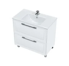 Mirsant Тумба напольная Адель 80 см с раковиной Next-80, белая УТ000062632