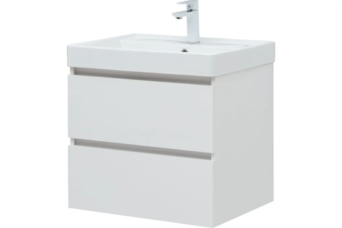 Приобрести aquanet тумба с раковиной вега 60 см, (2 ящика)