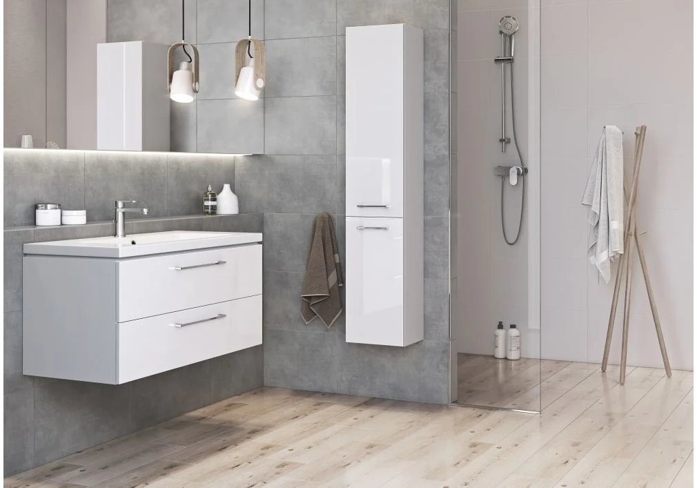 Приобрести тумба cersanit lara 80 см. подвесная с раковиной, 2 ящика, белый.