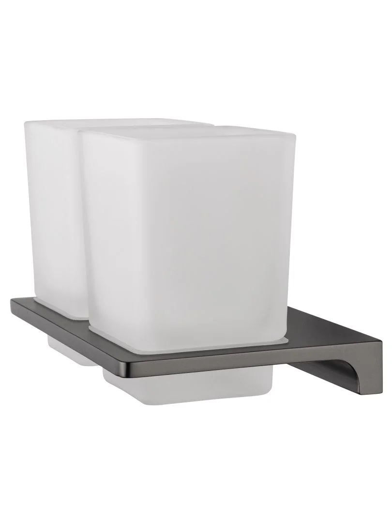 Приобрести два стакана для зубных щеток с держателем wonzon & woghand eclipse, темный графит (ww-9128-gm)