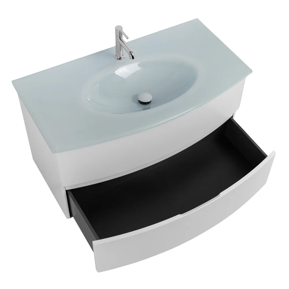 Приобрести cezares тумба подвесная с раковиной elettra 100 см bianco opaco, стекло, белая 55525