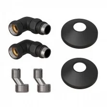 Комплект подключения Point для полотенцесушителя 3/4"х1/2" г/ш со сгоном, черный PN93412B