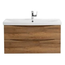 BelBagno Тумба с раковиной MARINO-CER 100 см, подвесная Rovere Rustico, белая раковина