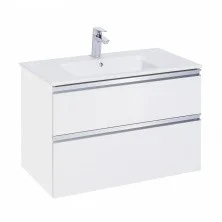 Тумба подвесная Roca The Gap с раковиной 80 см, белый глянец