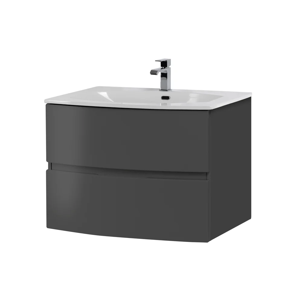 Приобрести cezares тумба подвесная с раковиной elettra 75 см grafite, литьевой мрамор, графит 55522