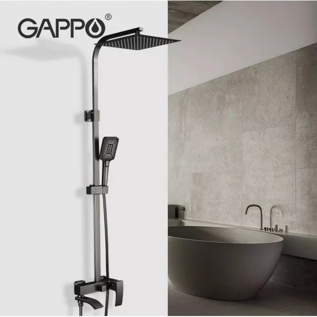 Приобрести gappo душевая система g2407-9, с изливом, оружейная сталь