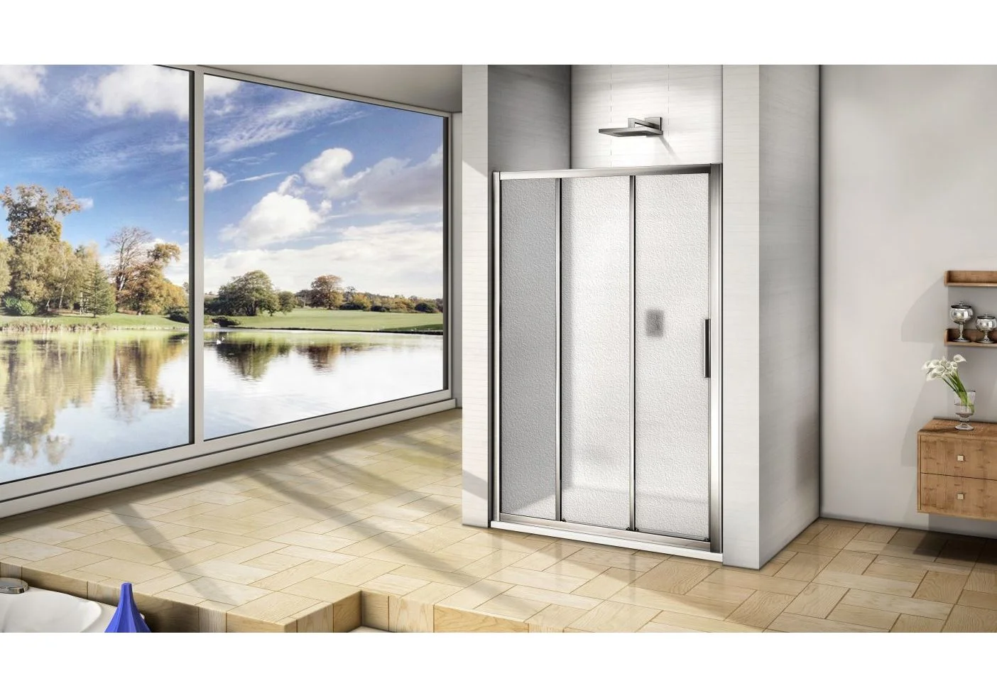 Приобрести дверь душевая bas orion wtw-140-g-ch 140 см (матовое стекло)