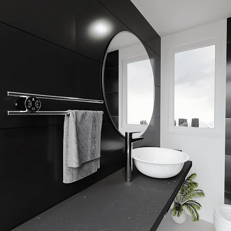 Приобрести terminus полотенцесушитель электро п2 50х9 см, круглый профиль,электрический, хром