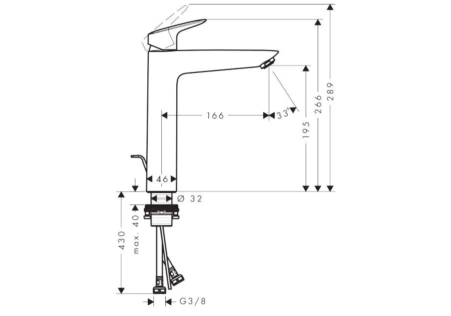 Приобрести 71090000 logis смеситель для раковины 190, однорычажный, с донным клапаном
