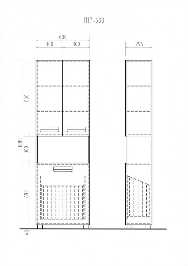Приобрести vigo пенал plaza, напольный, 60см, белый pn.pla.60