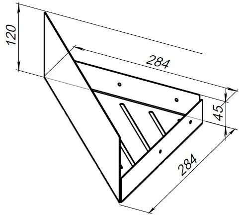 Приобрести aquanet полка магнум 28x28 см черная матовая, угловая 00302225