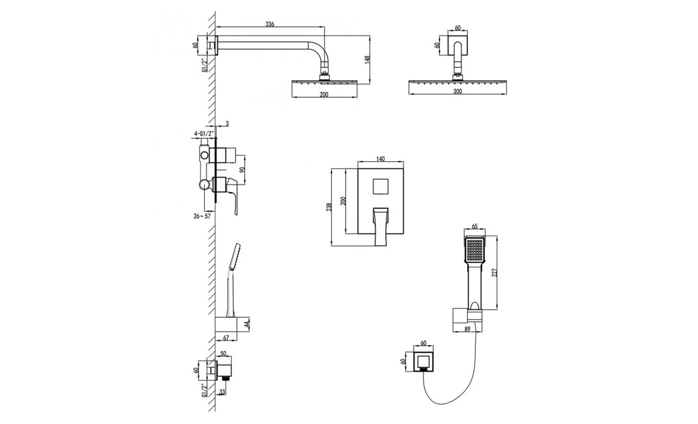 Приобрести lemark душевая система unit, скрытый монтаж, хром lm4529c