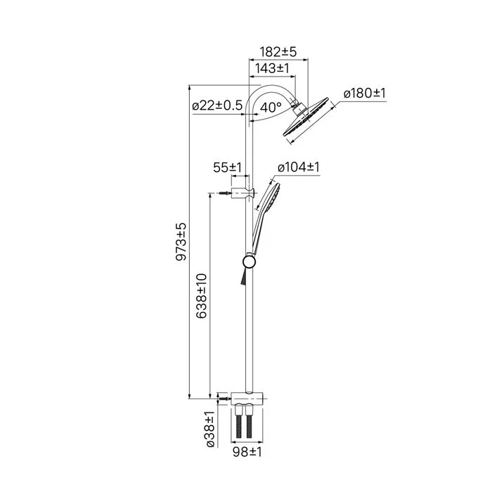 Приобрести iddis душевая система zodiac, круглая d-180мм, хром zodsb1fi76