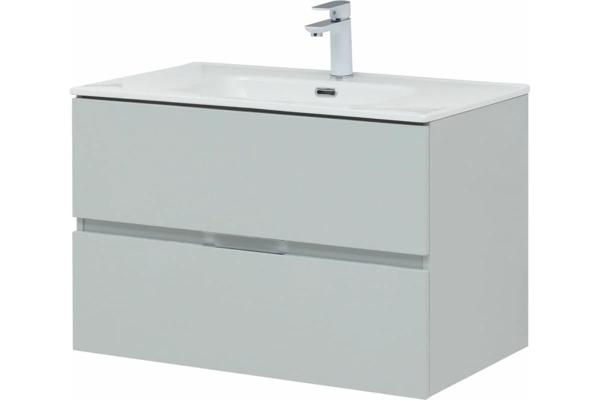 Приобрести aquanet тумба с раковиной алвита new 80 см, 2 ящика, серый
