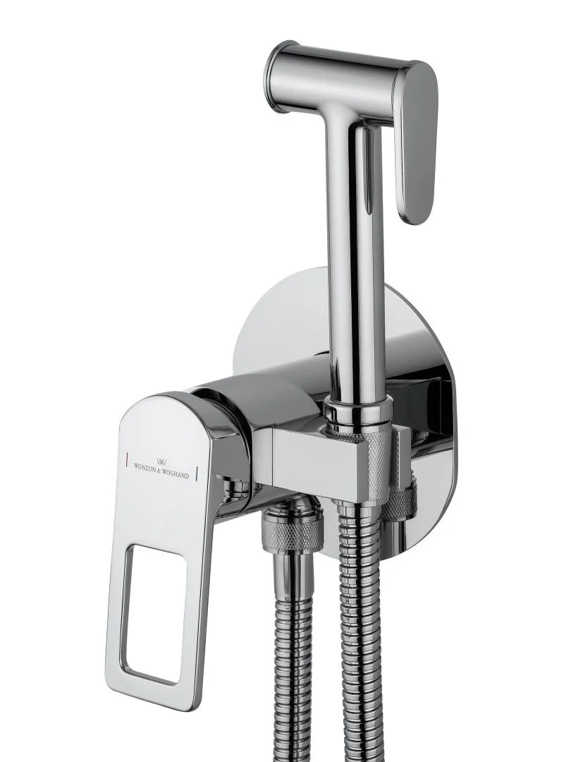 Приобрести смеситель с гигиеническим душем встраиваемый wonzon & woghand frame, хром (ww-88829010-cr)
