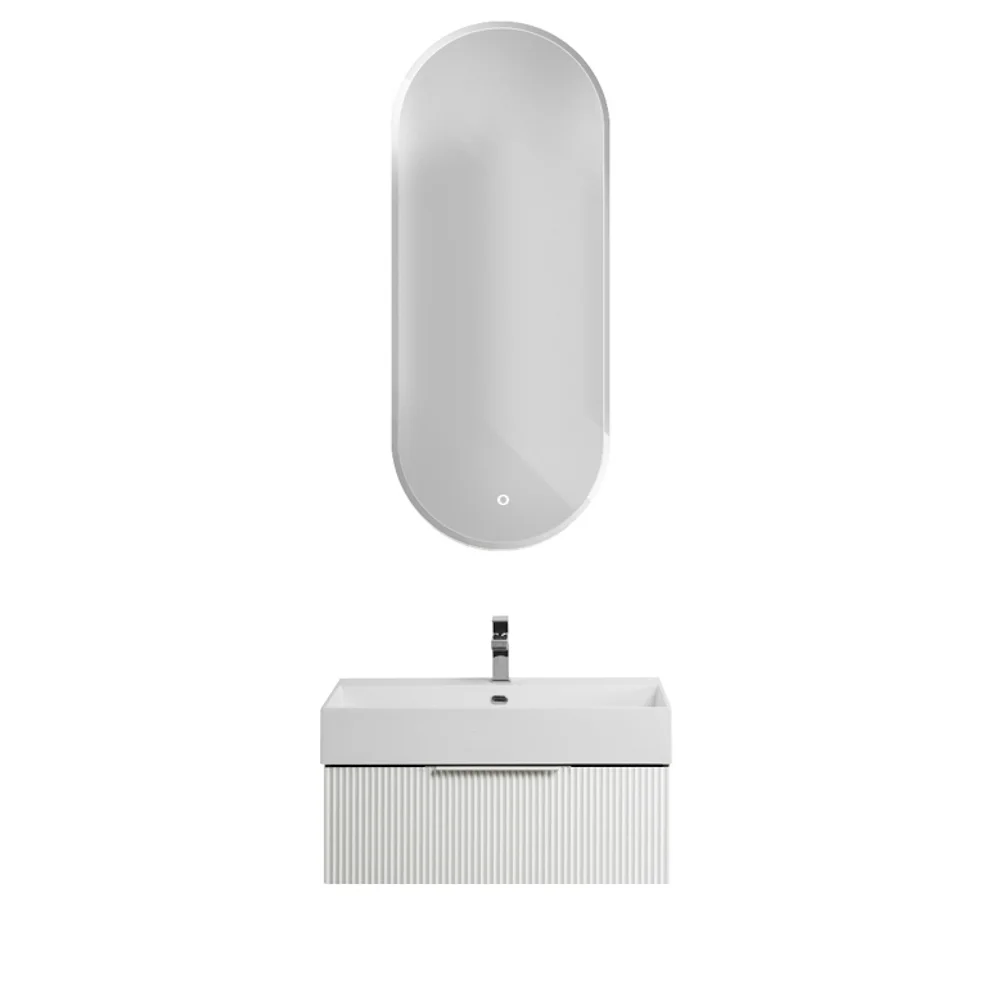 Приобрести cezares тумба подвесная с раковиной premium 70 см plisse bianco opaco, белая 55416