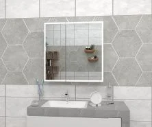 Continent Зеркало шкаф с подсветкой Reflex 80х80 см, бесконтактный включатель, белое