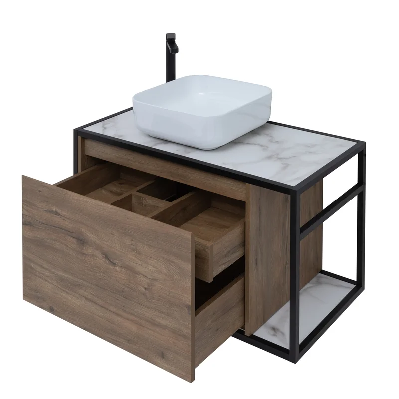 Приобрести aquanet тумба со столешницей nova lite loft 90 см, l дуб рустикальный