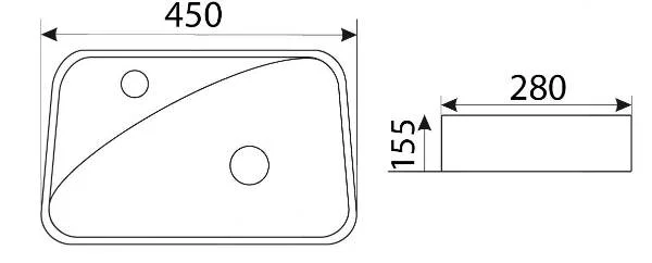 Приобрести раковина накладная /подвесная ceramalux 45 см 9275r