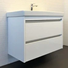 Сomforty Тумба с раковиной Дублин 90 белый глянец