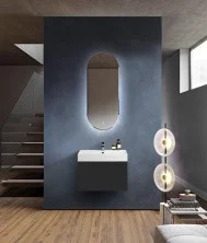 Cezares Тумба подвесная с раковиной PREMIUM 70 см Nero opaco, черная 55397