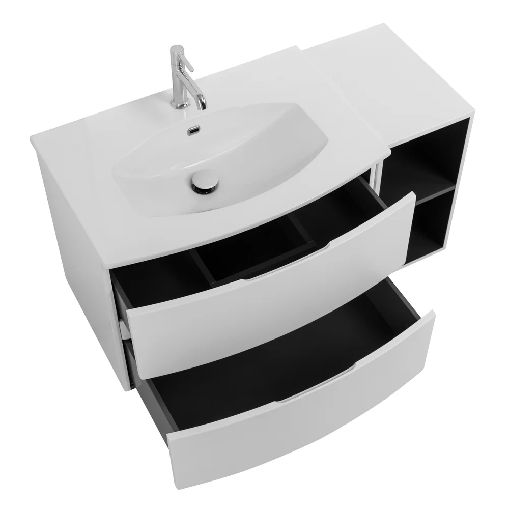 Приобрести cezares тумба подвесная с раковиной elettra 104 см bianco opaco, литьевой мрамор, белая 55521