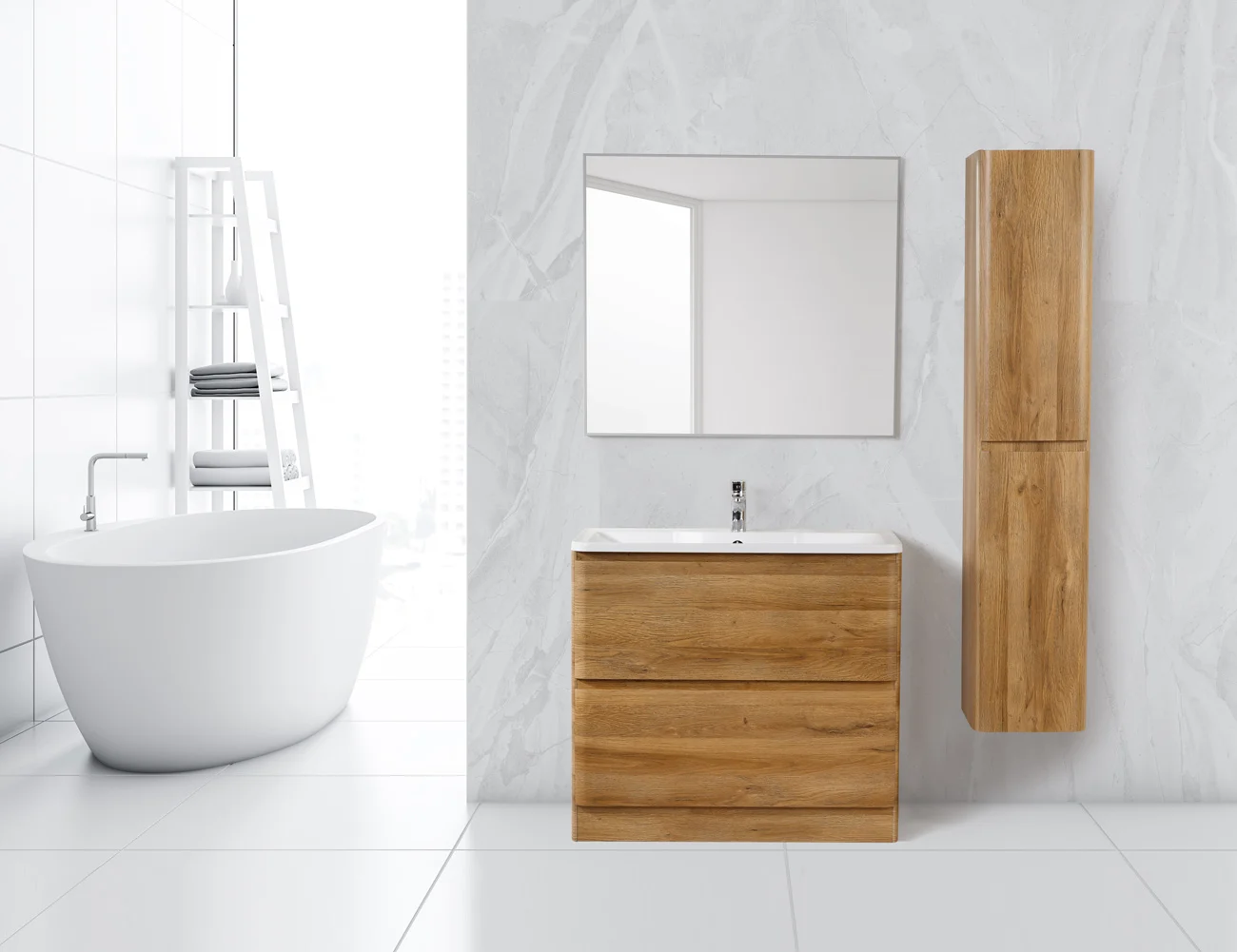 Приобрести belbagno тумба с раковиной albano 100 см, напольная rovere rustico, белая раковина