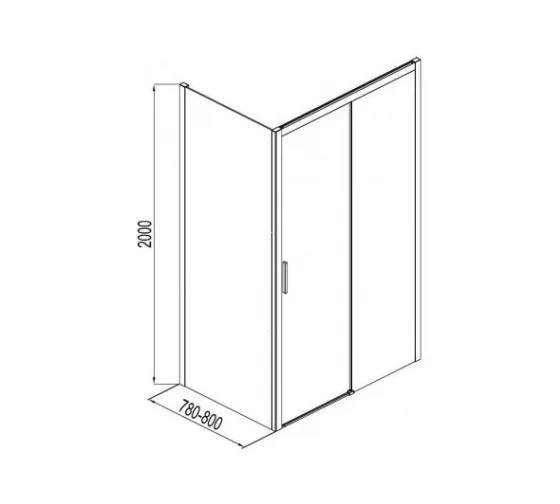 Приобрести aquanet душевая перегородка pleasure ae60-f-80h200u-bt 80, прозрачное стекло