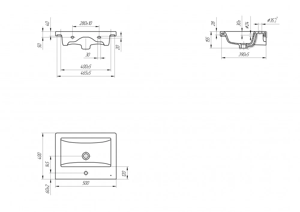 Приобрести тумба подвесная с раковиной cersanit lara 50 см, 2 ящика, белый