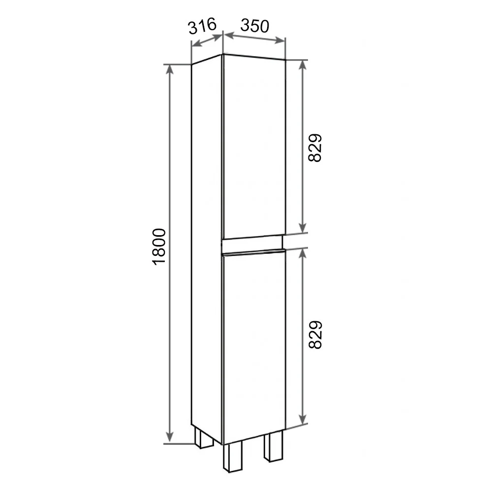 Приобрести пенал напольный sydney 35см. с корзиной левый/правый