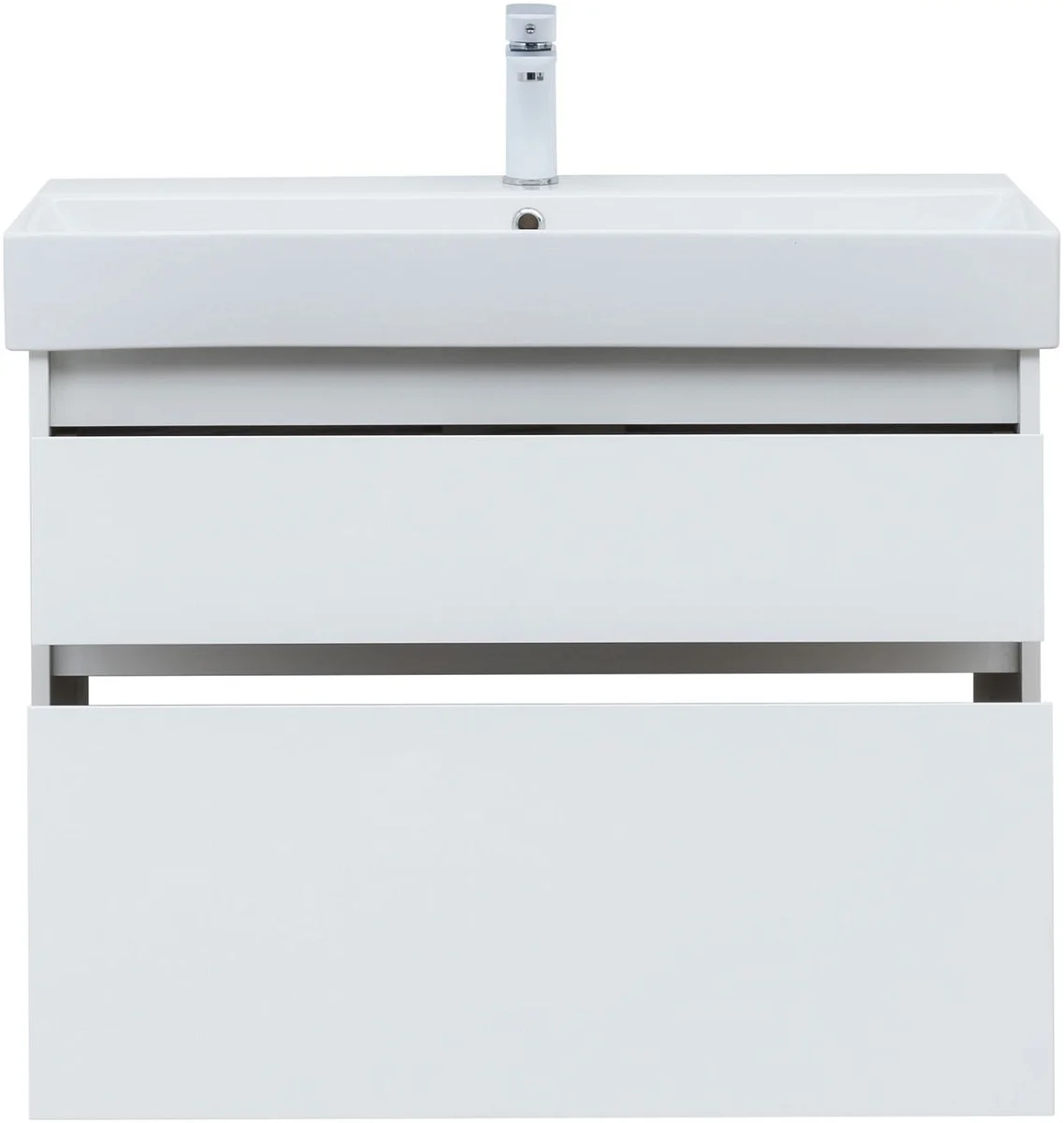 Приобрести aquanet тумба с раковиной nova lite 85 см, белая глянец, 2 ящика