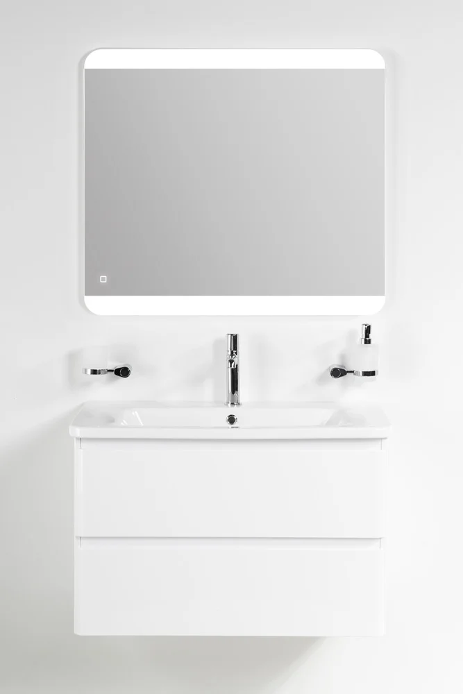 Приобрести belbagno тумба с раковиной albano-cer 80 см, подвесная bianco lucido, белая раковина