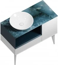 Тумба напольная с раковиной Kerama Marazzi CONO 97 см, белая, дженциана
