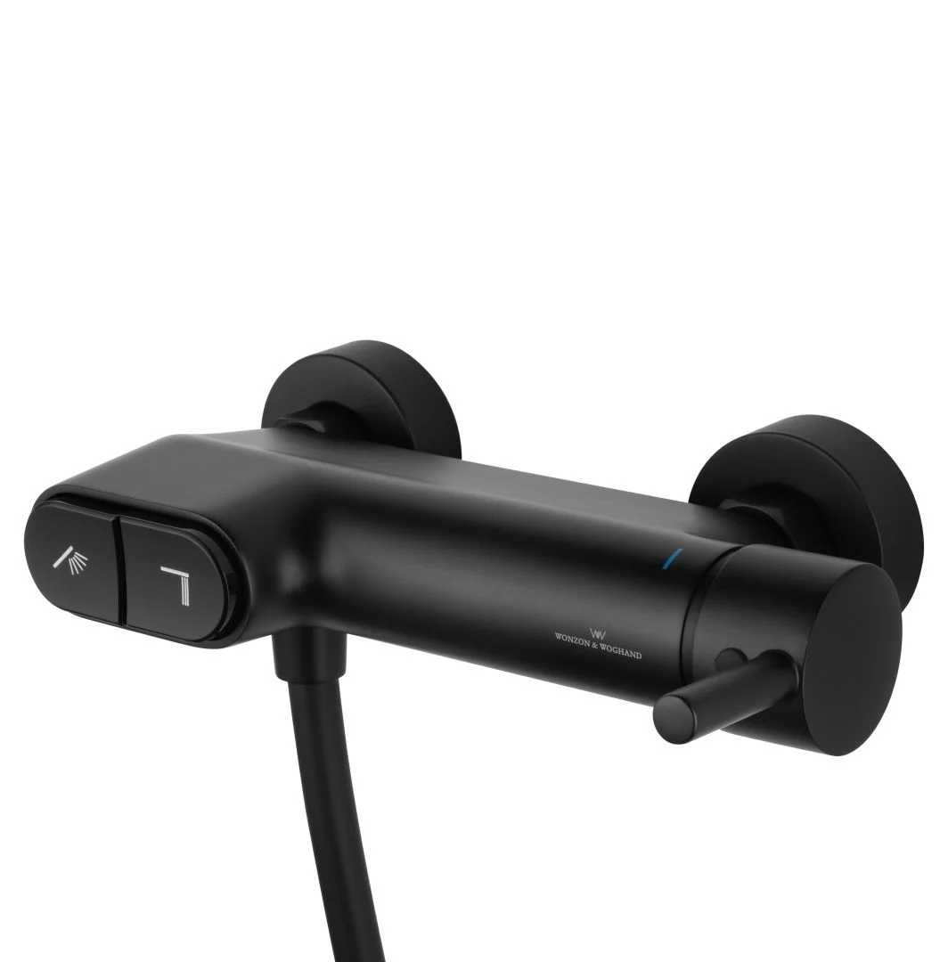 Приобрести смеситель для душа с встроенным изливом wonzon & woghand muse corno, черный матовый (ww-a30902-mb)