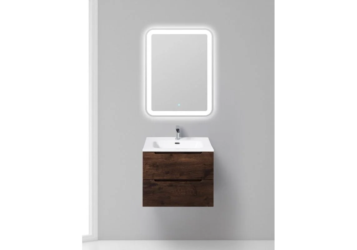 Приобрести тумба подвесная с раковиной belbagno etna-600-2c-so-rw-p 60 см, rovere moro