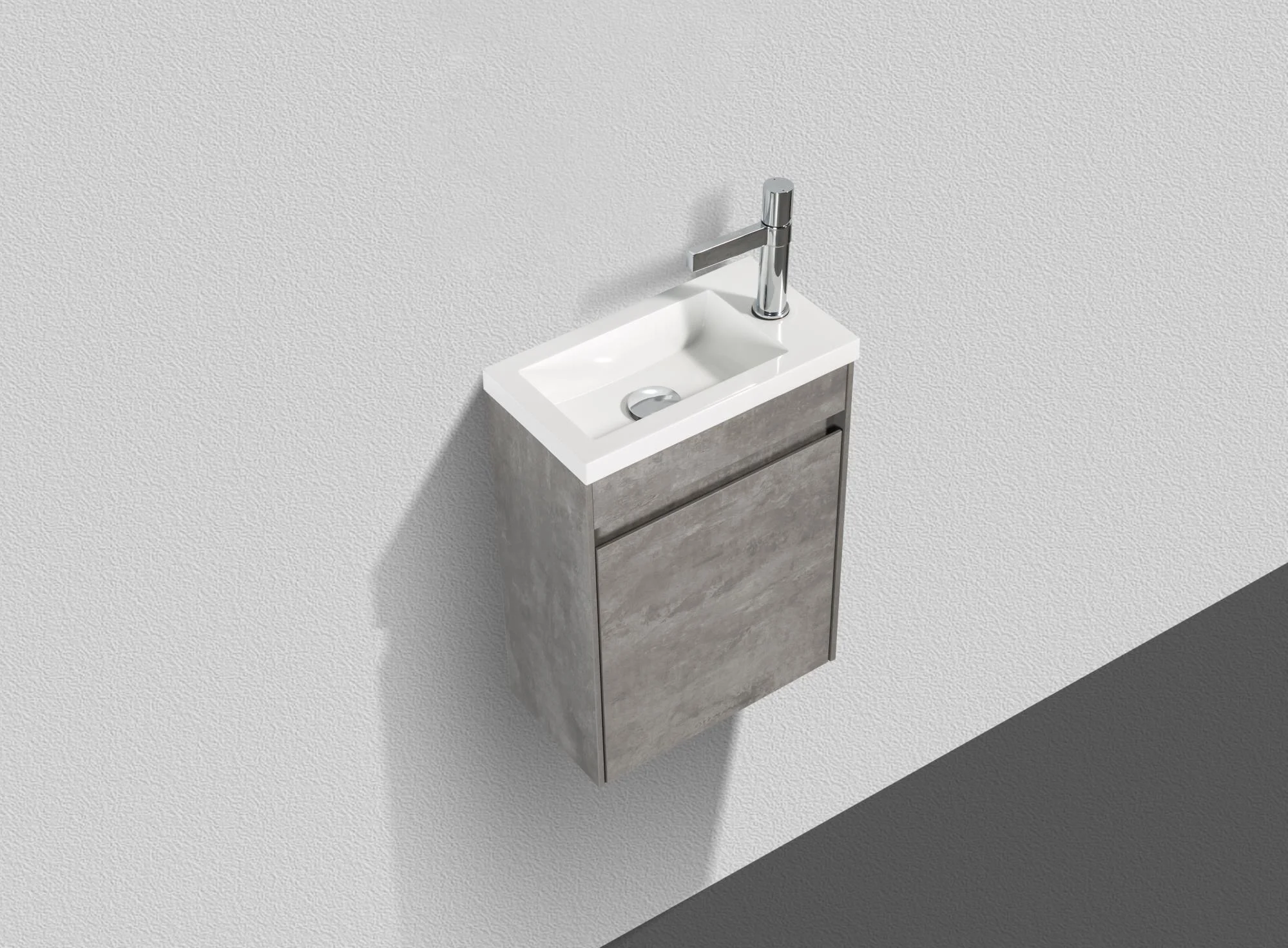 Приобрести belbagno тумба с раковиной pietra mini 46 см, подвесная с дверью 46-r stucco cemento, белая раковина