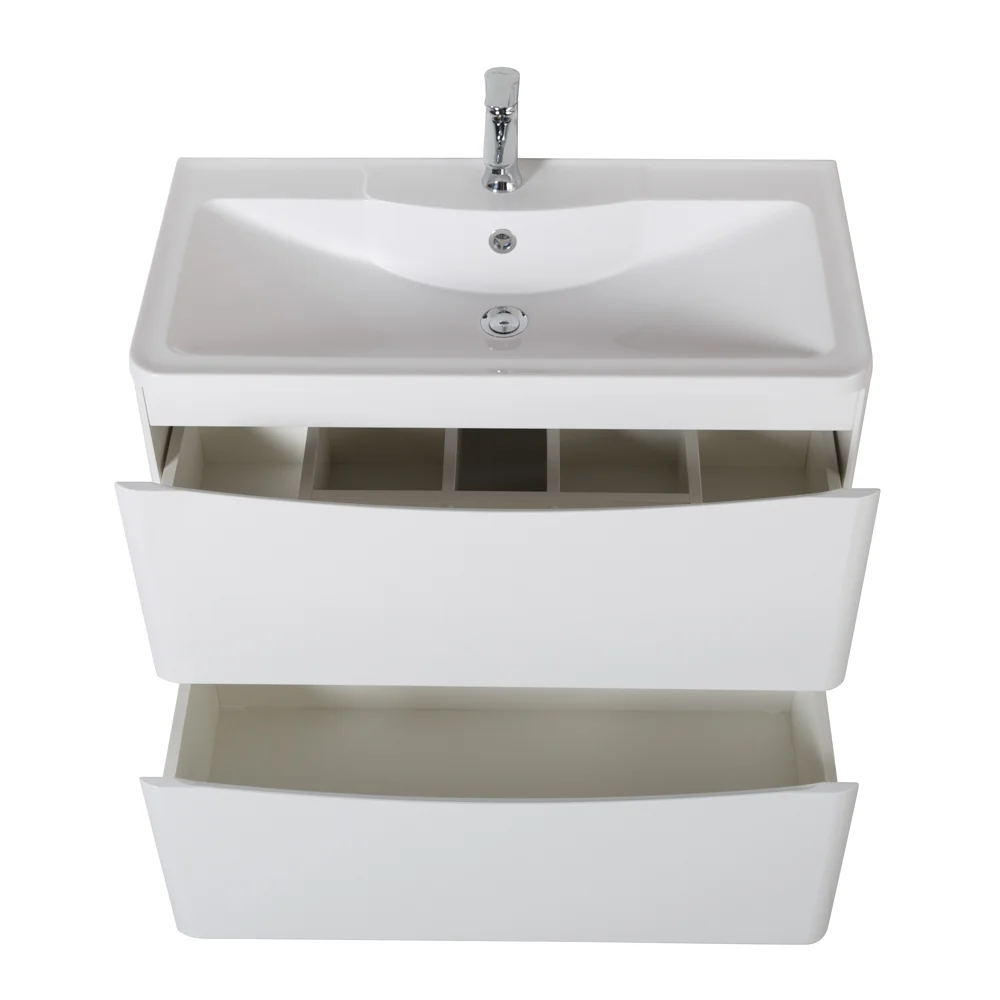 Приобрести belbagno тумба с раковиной acqua 80 см, напольная bianco lucido, белая раковина