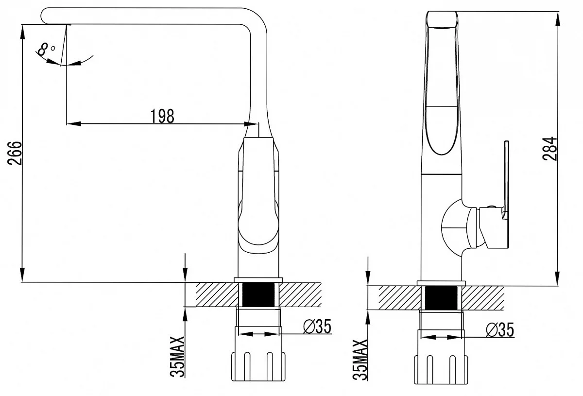 Приобрести смеситель для кухни azario faro, 284 мм, хром az-ps56459c