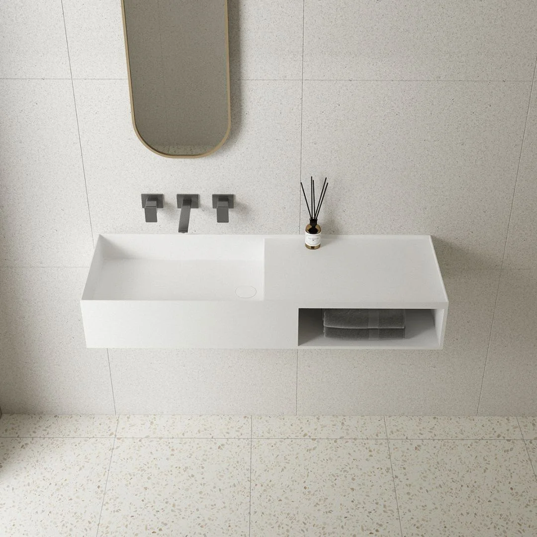 Приобрести vincea раковина подвесная solid surface 120х40 см, белая матовая vwb-6s112mw