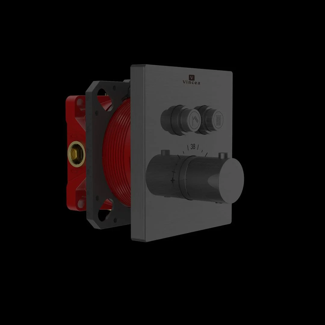 Приобрести vincea встраиваемый смеситель для душа inspire, термостат , оружейная сталь vscv-321tgm