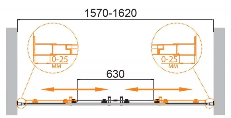 Приобрести cezares дверь душевая molveno-bf-2 160x195см molveno-bf-2-160-c-cr-iv