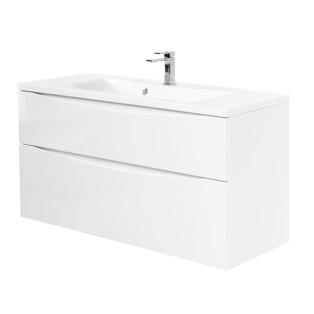 Приобрести belbagno тумба с раковиной marino-h60 110 см, подвесная bianco lucido, белая раковина
