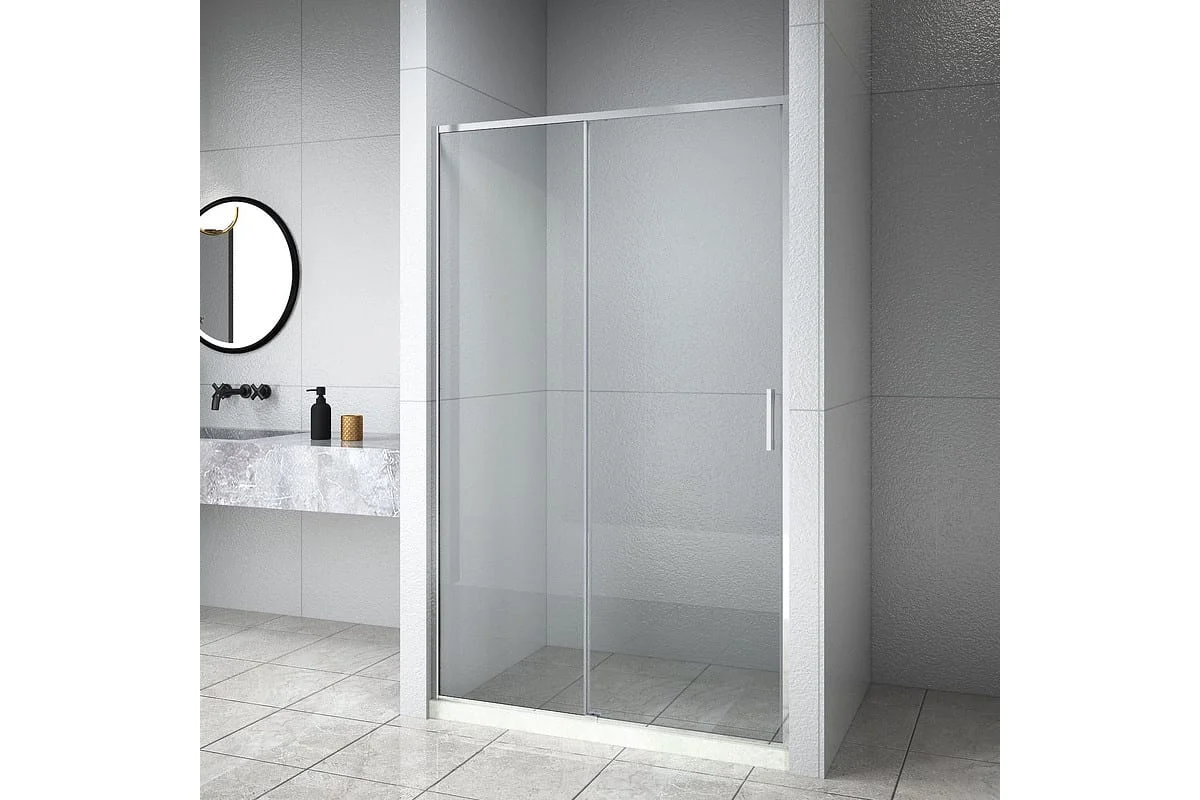 Приобрести aquanet душевая дверь pleasure evo 130 ae65-n130-ct профиль хром, прозрачное стекло