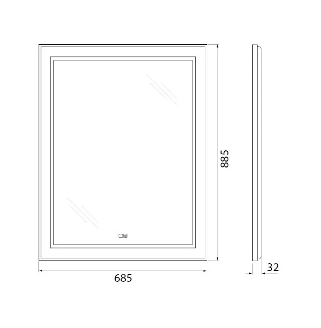 Приобрести belbagno зеркало 68,5х88,5 см spc-kraft-685-885-tch-warm
