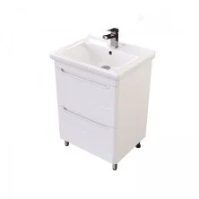 Mirsant Тумба напольная Сити 60 см с раковиной Миранда-60, белая УТ000080936